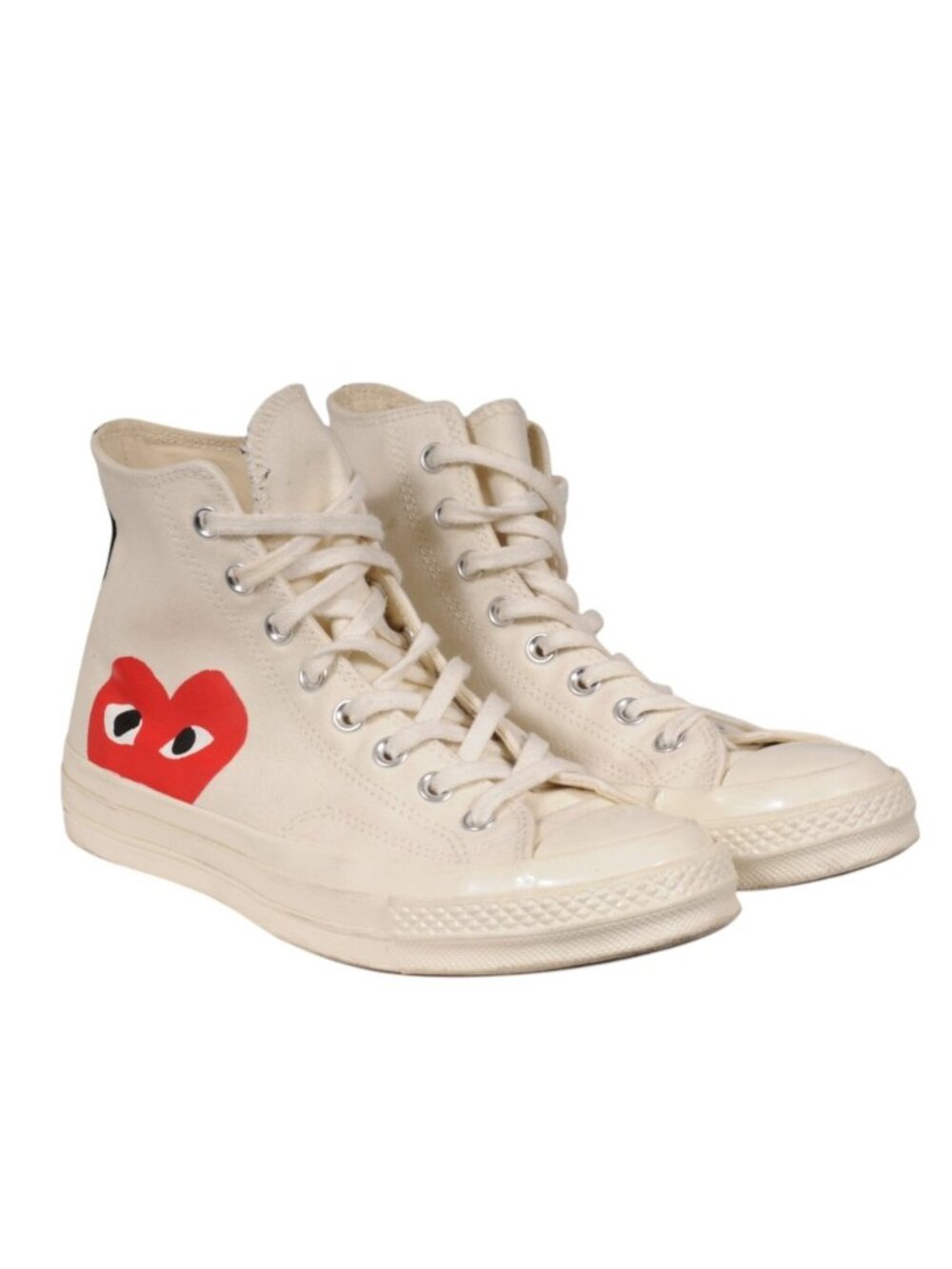 Comme Des Garcons CDG Play Converse Chuck Taylor 70 Hi Top US 7 Beige Cream